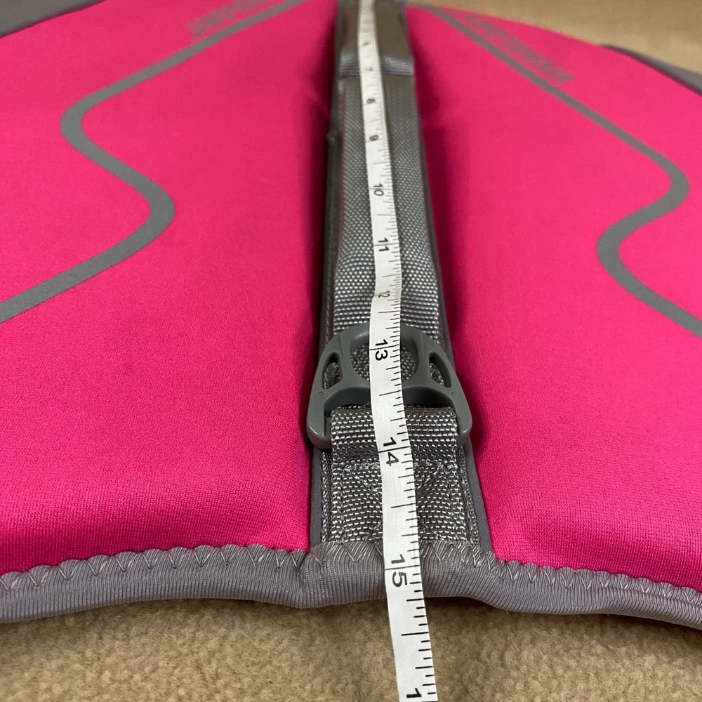 Viva Glory Dog Life Vest Pink‎ Gray Reflective Safety Padded Pet Floatation Lg